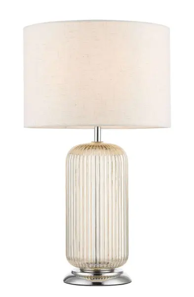 Mason Amber Ribbed Glass Table Lamp C/W Shade