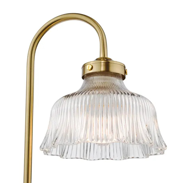 Maude Natural Brass & Ribbed Glass Table Lamp
