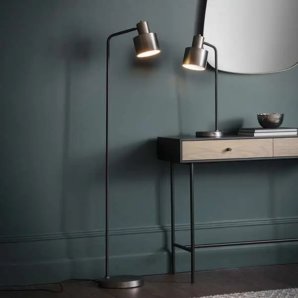 Mayfield Brushed Silver Floor Lamp