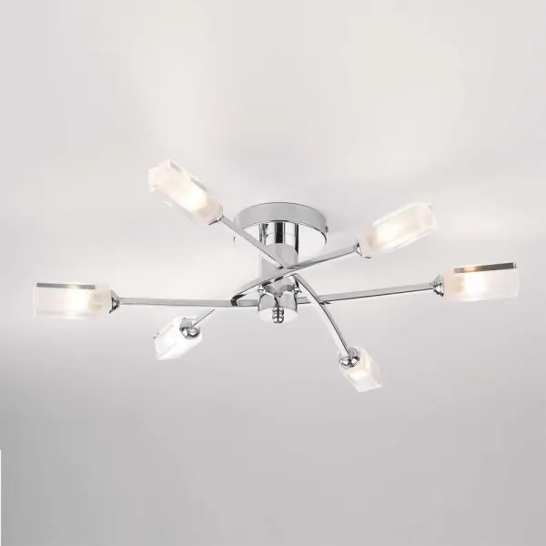Morgan 6 Light Semi Flush Polished Chrome