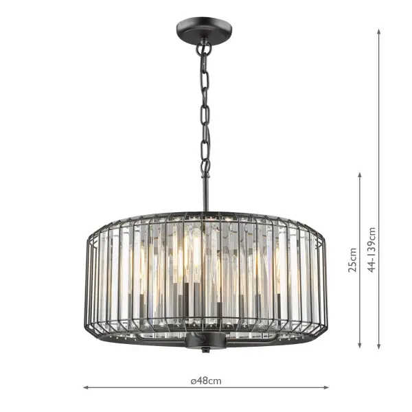 Naeva 4 Light Black Crystal Pendant