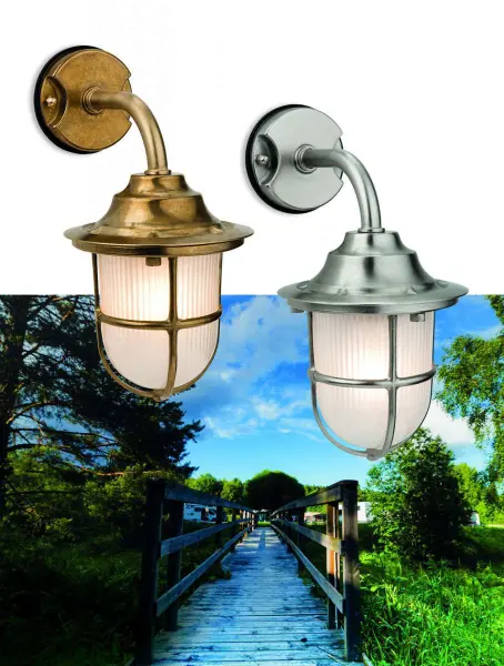 Nautic Outdoor Wall Light in Brass Finish