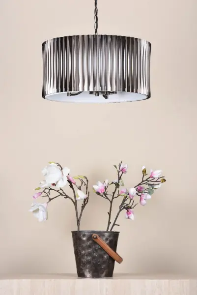 Netra 3 Light Satin Bronze & Ivory Pendant