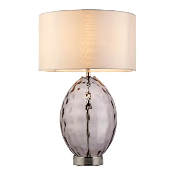 Elin Nickel & Pale Grey Lustre Touch Table Lamp C/W Shade