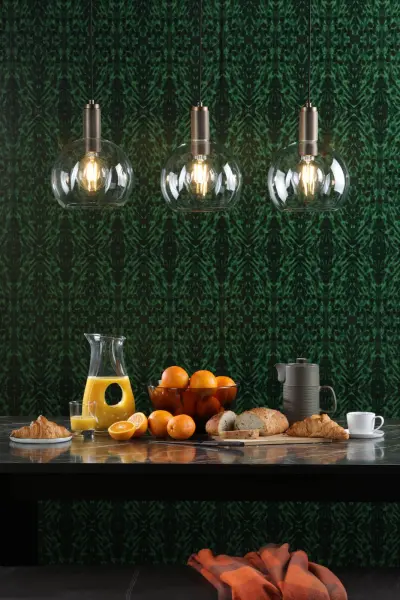 Nikolas Natural Solid Brass Pendant With Clear Glass Shade