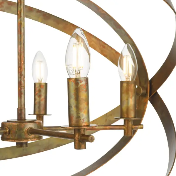 Nitya 5 Light Mottled Copper Pendant