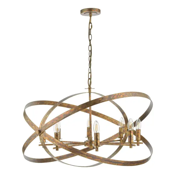 Nitya 8 Light Mottled Copper Pendant
