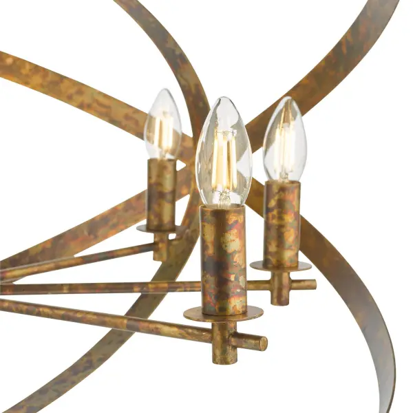 Nitya 8 Light Mottled Copper Pendant