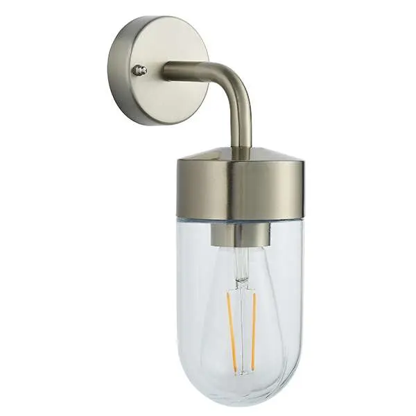 North Outdoor Wall Light in Brushed Stainless Steel Finish