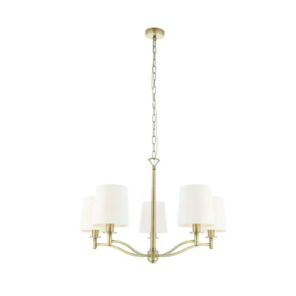 Ortona 5 Light Antique Brass Pendant
