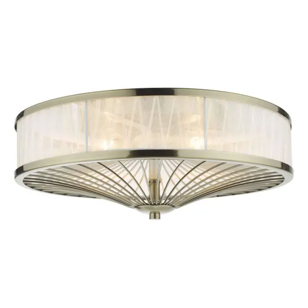 Oslo 3 Light Antique Brass Flush Fitting