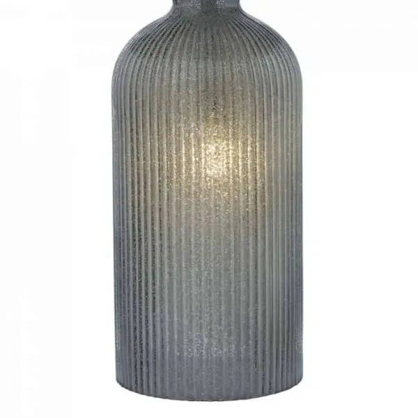 Pamplona Table Lamp Dual Light Grey Glass complete with Shade