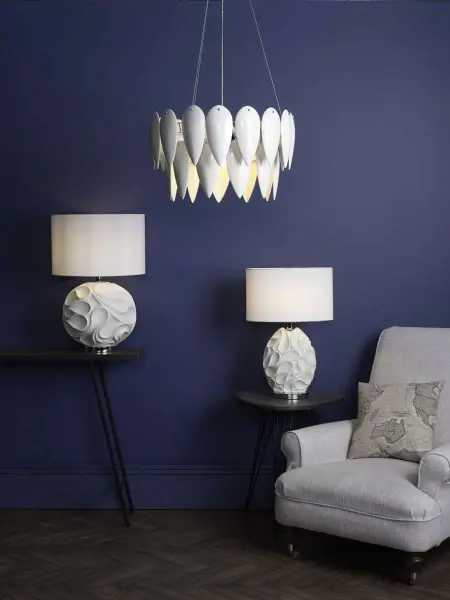 Phillipa 3 Light Pendant White Ceramic