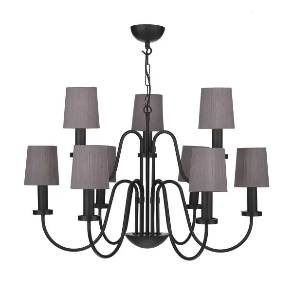 Pigalle Matt Black 9 Light Pendant