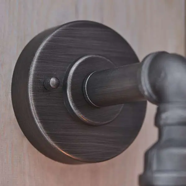 Pipe Single Industrial Wall Light in Pewter Finish