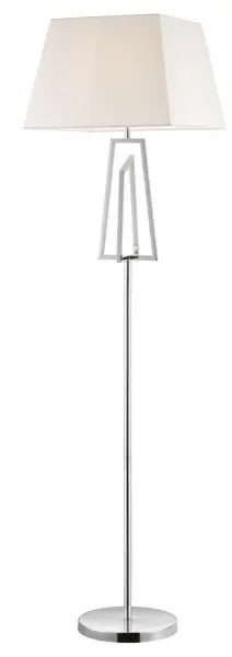 Plaza Polished Chrome Floor Lamp c/w Square Shade