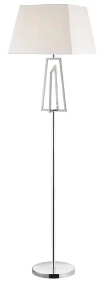Plaza Polished Chrome Floor Lamp c/w Square Shade