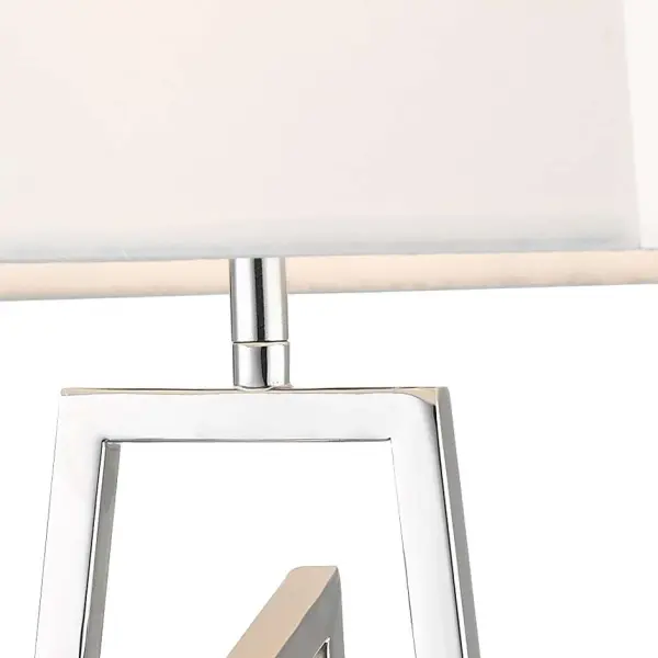 Plaza Polished Chrome Table Lamp c/w Square Shade
