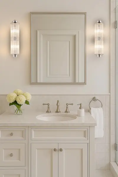 Appeal Small Flush Wall Light in Polished Nickel IP44