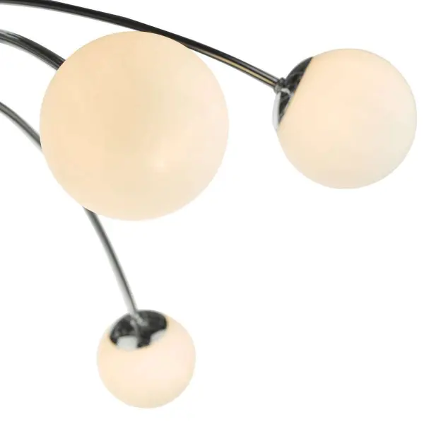 Puglia 6 Light Semi Flush in Polished Chrome with Opal Shades