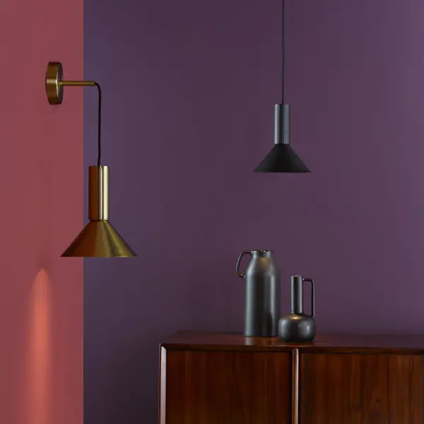 Ragnar Satin Black Pendant/Wall Light