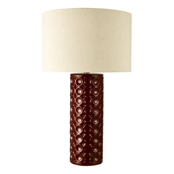 Raja Red Table Lamp C/W Shade