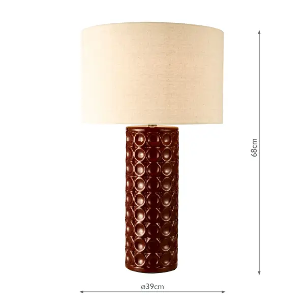 Raja Red Table Lamp C/W Shade
