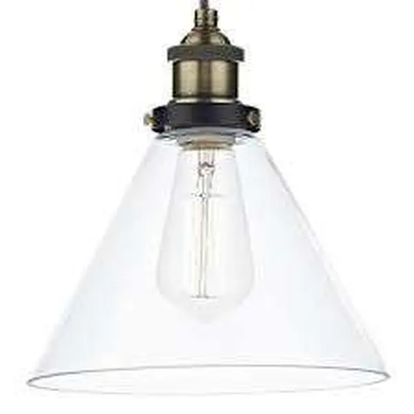 Ray 1 Light Pendant Antique Brass Clear