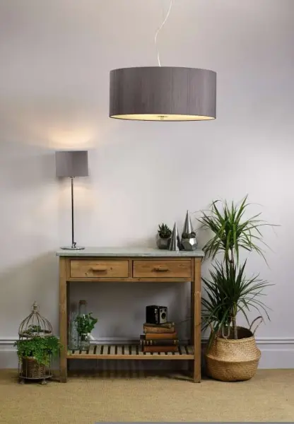 Renoir 60CM 6 Light Pendant Complete with Bespoke 100% Silk Shade