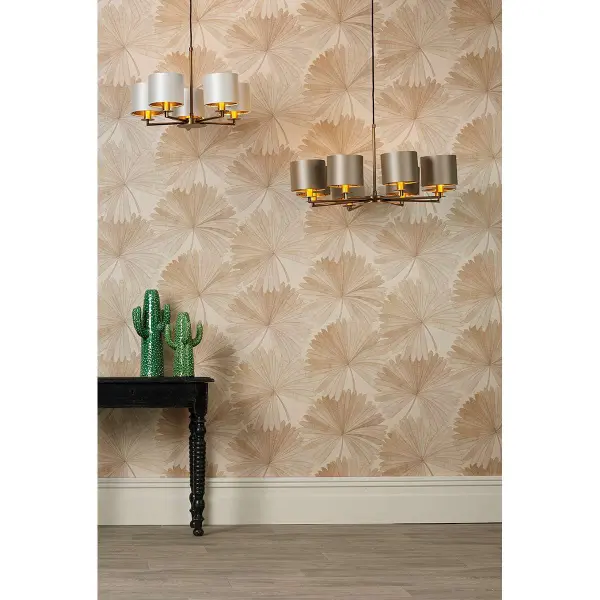 Rex 5 Light Pendant in Satin Nickel (Shade Colour Options)