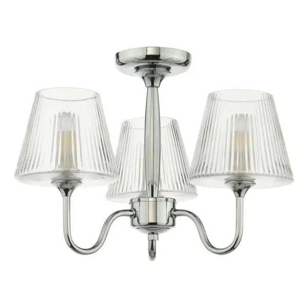 Rimaz 3 Light Polished Chrome Semi Flush IP44