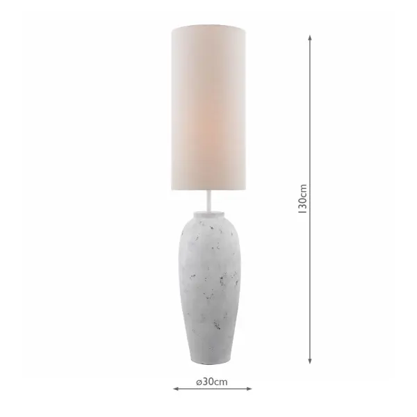 Roetta White & Grey Floor Lamp C/W Shade