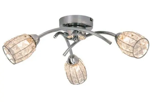 Roma 3 Light Polished Chrome with Crystal Shade