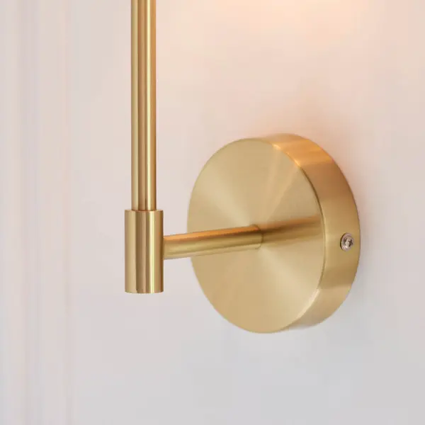 Sancerre Satin Brass Wall Light C/W White Shade