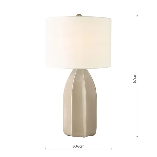 Saundra Taupe Table Lamp C/W Shade