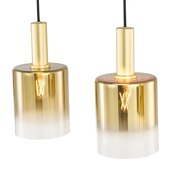 Savannah 4 Light Satin Gold & Ombre Glass Bar Pendant