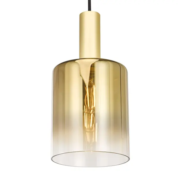 Savannah 3 Light Satin Black & Ombre Glass Cluster Pendant