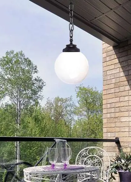 Sichem G250 Black Hanging Outdoor Lantern with Opal Globe