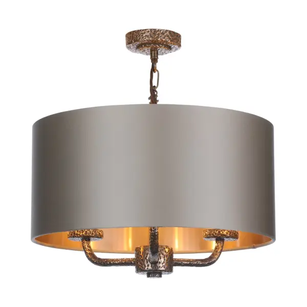 Sloane 3 Light Bespoke Pendant C/W Drum Shade