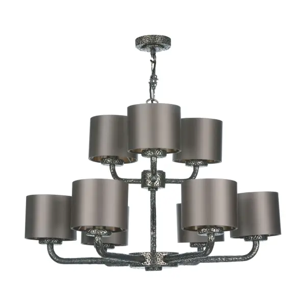 Sloane 2 tiered 9 Light Fitting C/W Bespoke Shades