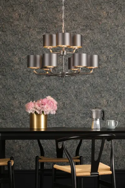Sloane 2 tiered 9 Light Fitting C/W Bespoke Shades