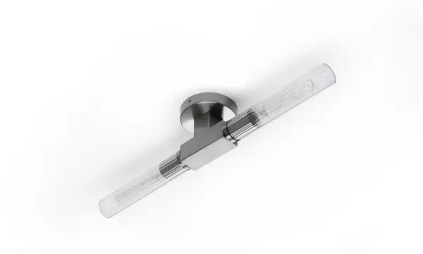 Dee Double Satin Nickel Bathroom Light Wall or Ceiling IP44
