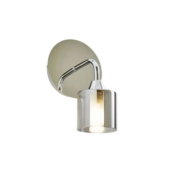 Patras Wall Light in Chrome & Smoked Glass IP44