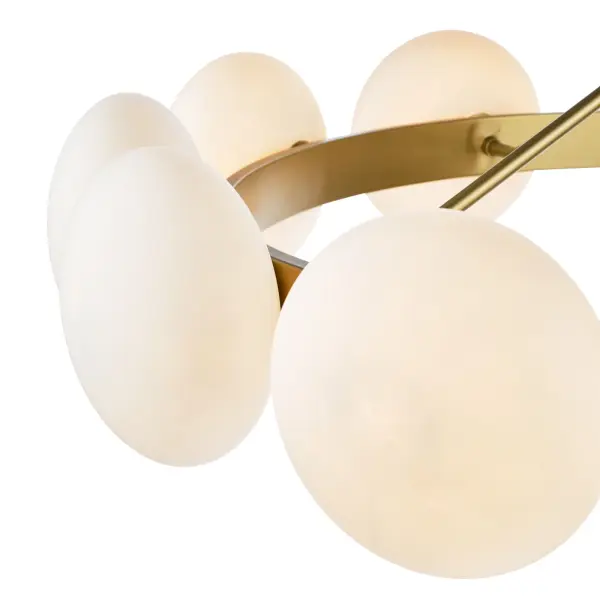 Tauri 12 Light Gold & Opal Glass Pendant