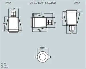 Teresa Grey Frosted Led 1.7W 3K Recessed Downlight