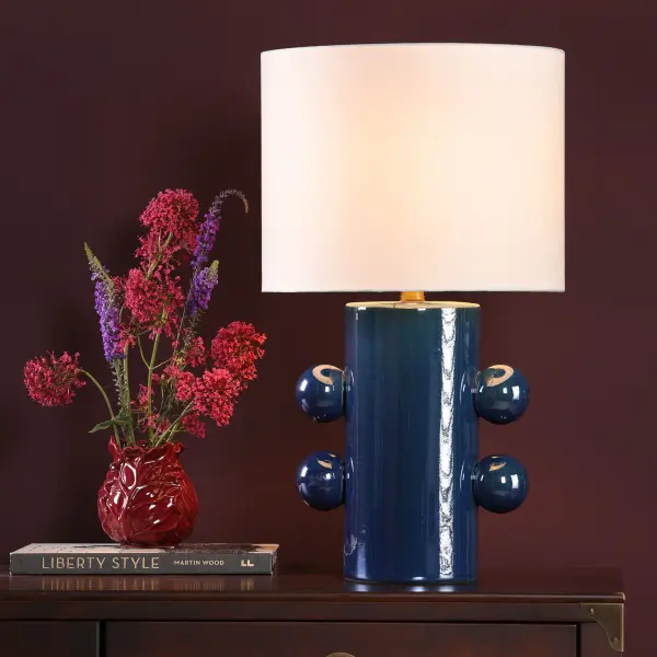 Tisha Blue Table Lamp C/W Shade