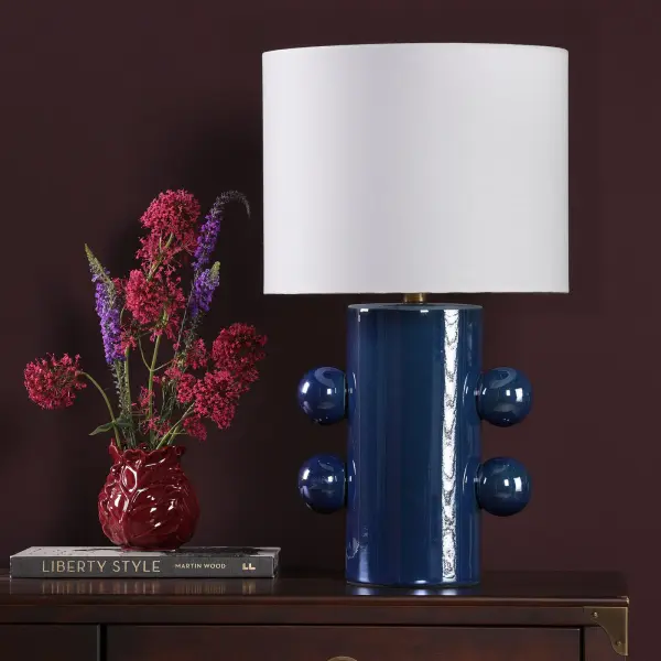 Tisha Blue Table Lamp C/W Shade