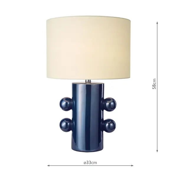 Tisha Blue Table Lamp C/W Shade