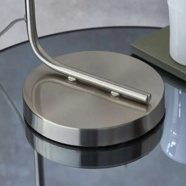 Toledo Brushed Nickel Table Lamp with Clear Glass Head