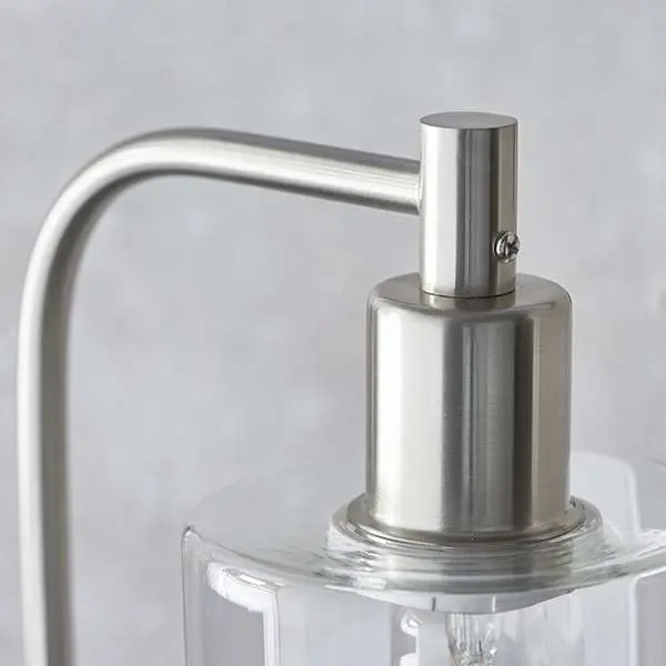 Toledo Brushed Nickel Table Lamp with Clear Glass Head